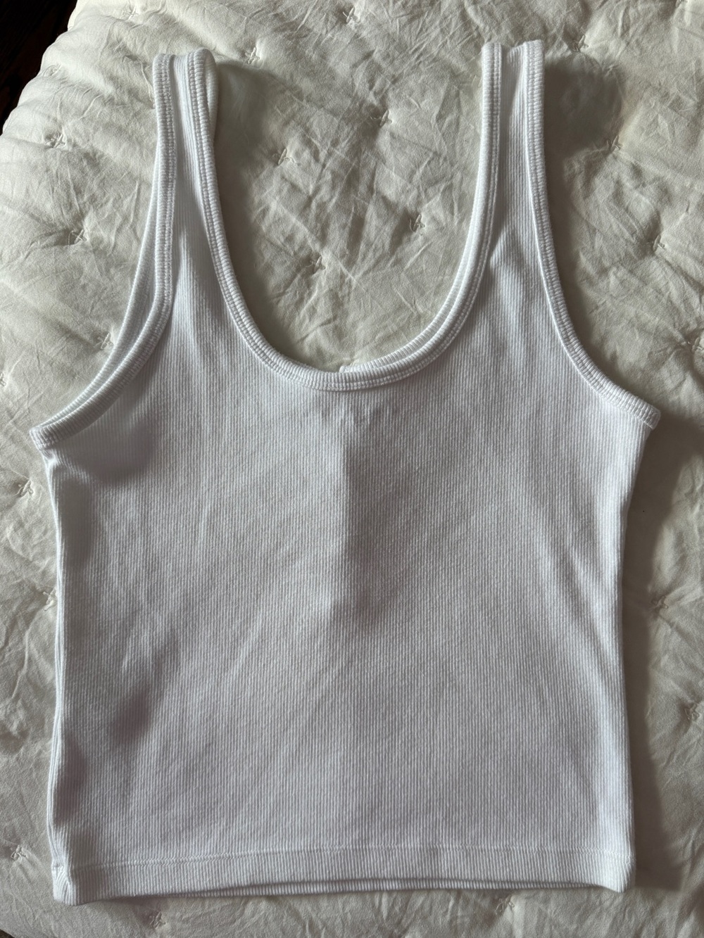 White Ribbed Tank Top - Picture 2 of 3